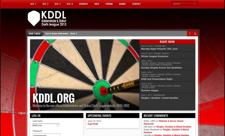KDDL dart league website